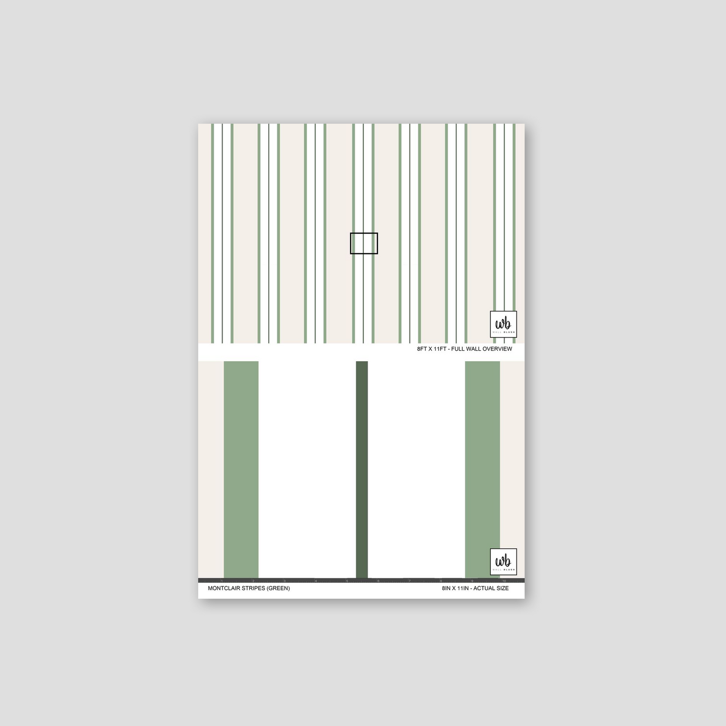Montclair Stripes (Green) Wallpaper