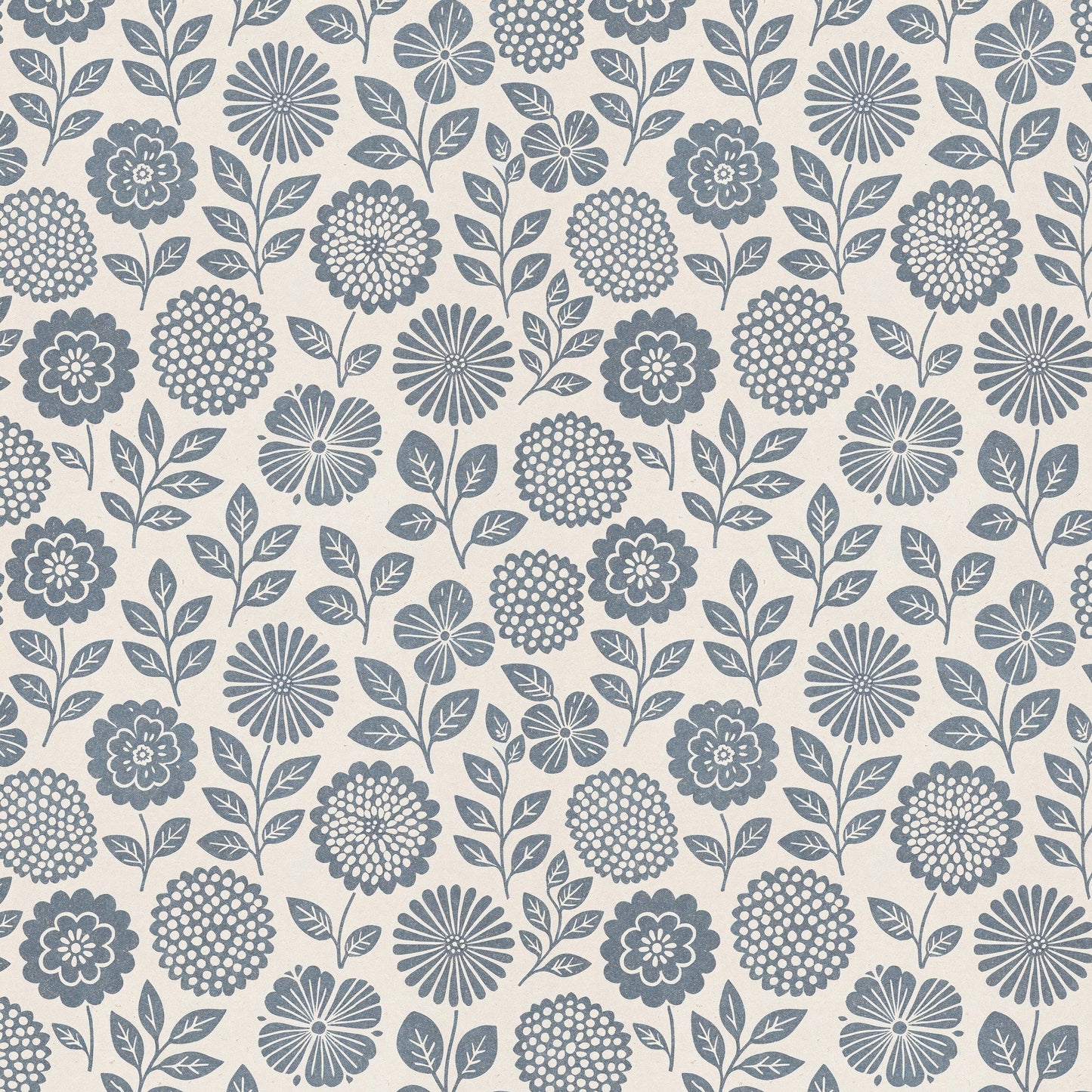 Folkflower (Blue) Wallpaper