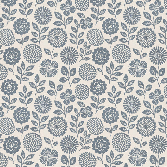Folkflower (Blue) Wallpaper