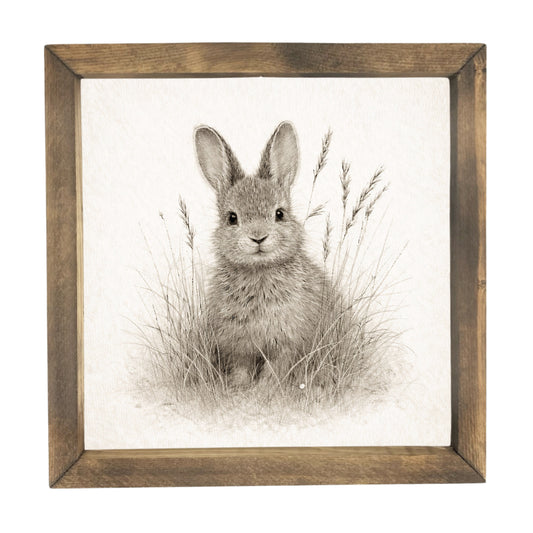 Bunny Natural Framed Art