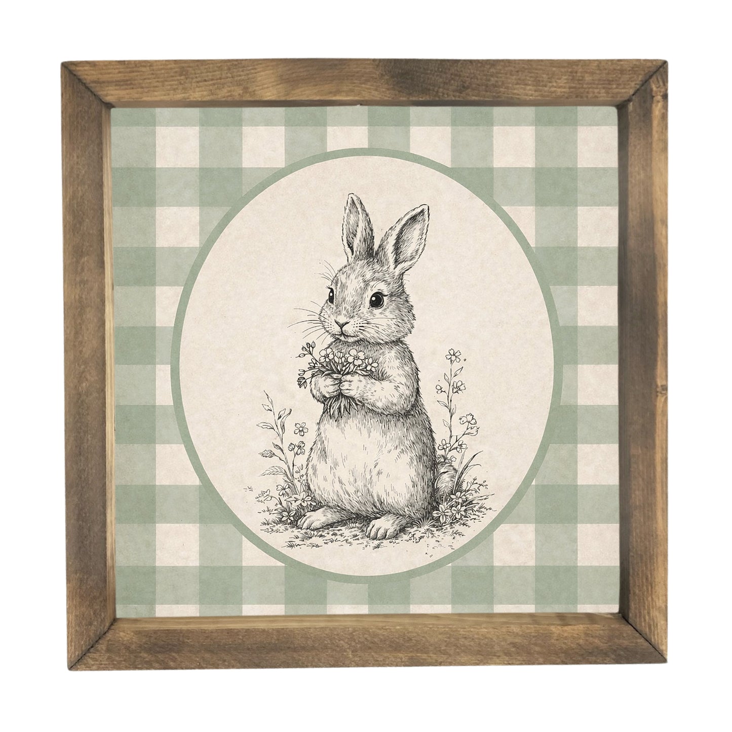 Gingham Bunny Framed Art