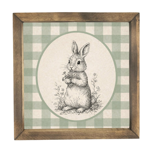 Gingham Bunny Framed Art