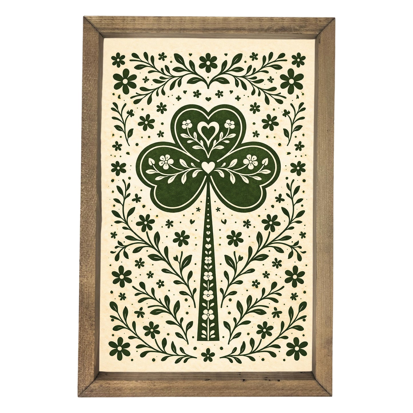 Folk Shamrock Framed Art