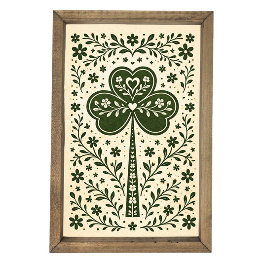 Folk Shamrock Framed Art