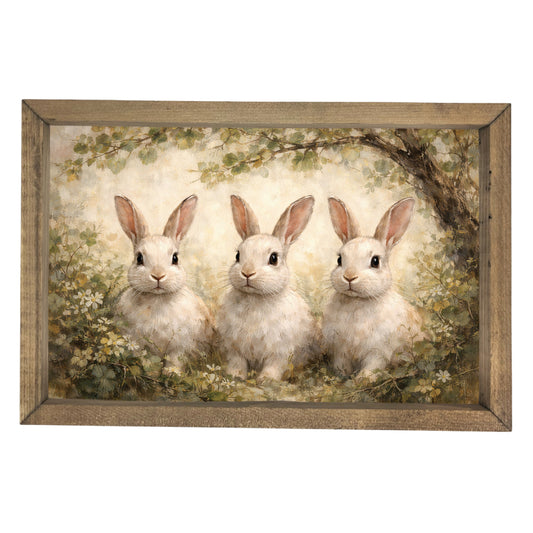 Three Bunnies Framed Art
