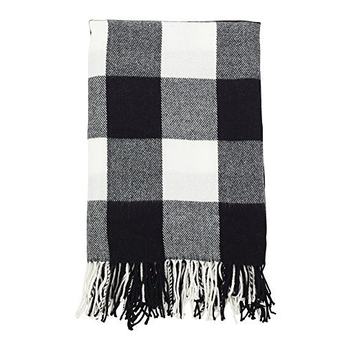 Fennco Styles Buffalo Plaid Collection Modern Tassel 50 x 60 Inch Throw - Varity Colors of Throw Blanket for Banquets, Christmas, Special Events and Home Décor