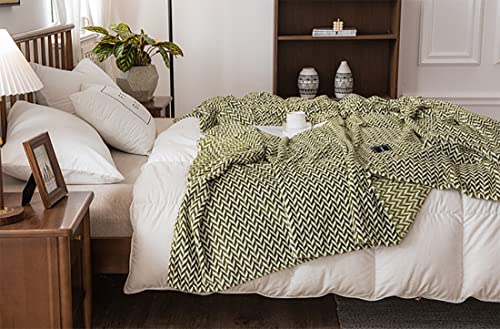 Fennco Styles Braided Design Plush Extra Warm and Soft Throw Blanket 59" W x 79" L - Grey Woven Flannel Fleece Large Blanket for Couch, Bedroom, Living Room Décor