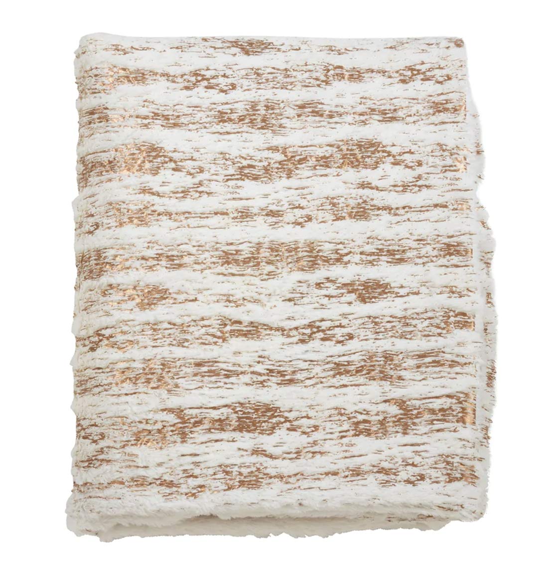 Fennco Styles Brushed Metallic Foil Collection Glamorous Faux Fur 50 x 60 Inch Throw – Gold Throw Blanket for Couch, Bedroom and Living Room Décor