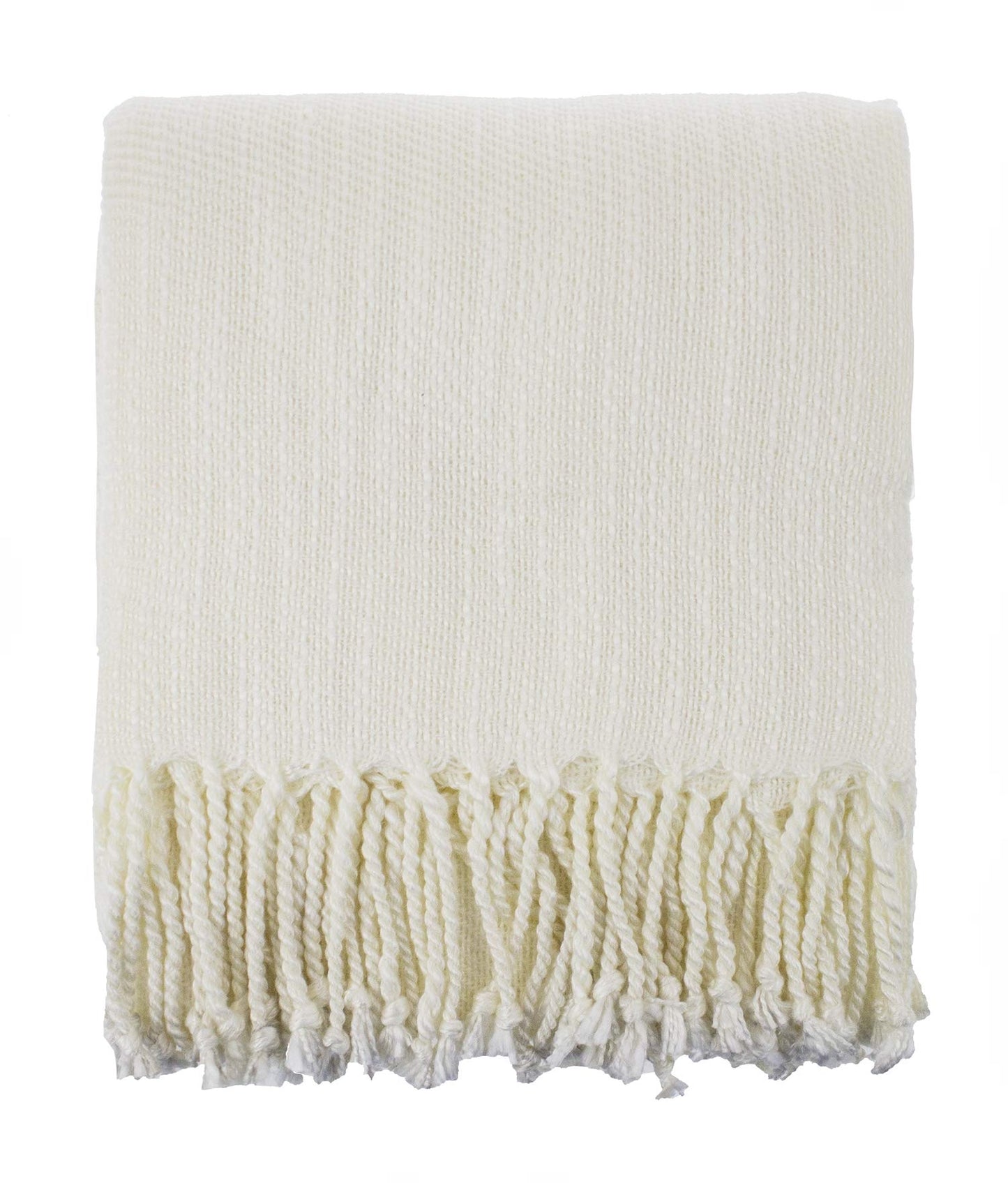 Fennco Styles Classic Woven Solid Lightweight Throw Blanket with Fringe Design 50" W x 60" L - 4 Colors