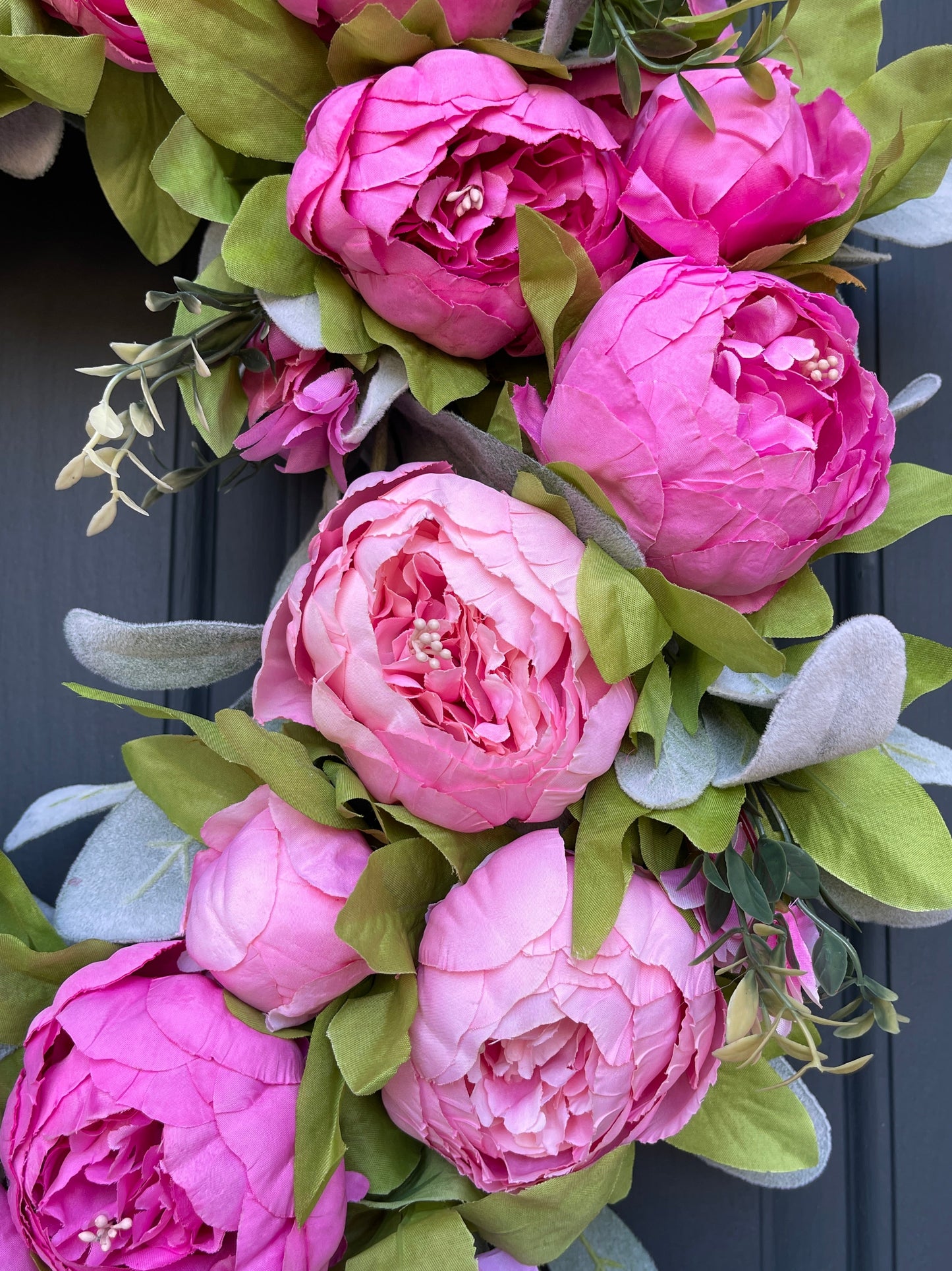 Bright Pink Peony Spring Wreath