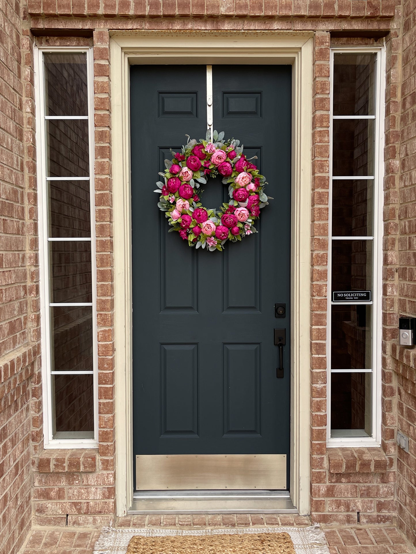 Bright Pink Peony Spring Wreath