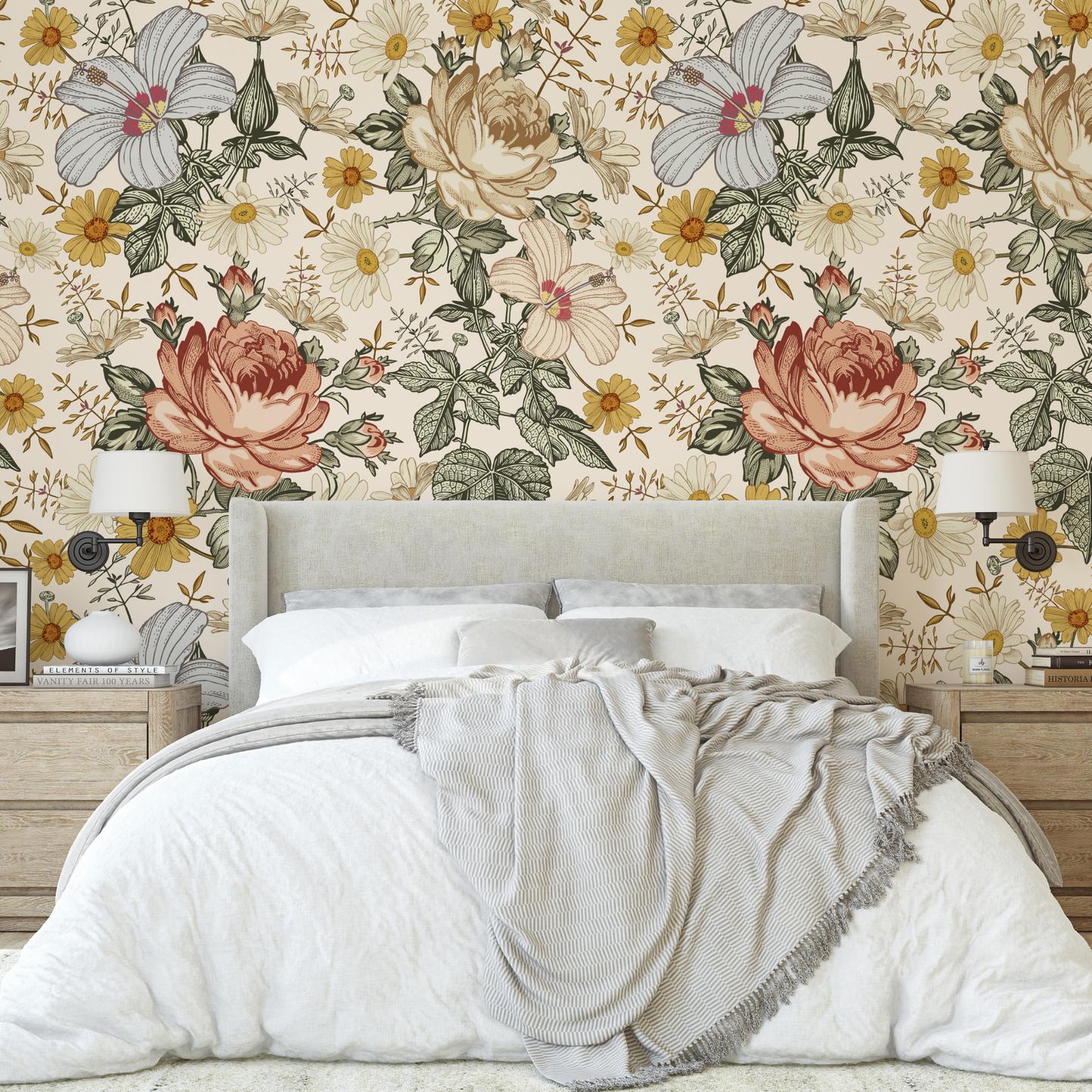 Mia (Cream) Wallpaper - 6 FT H X 15.8 FT W LUXE P&S