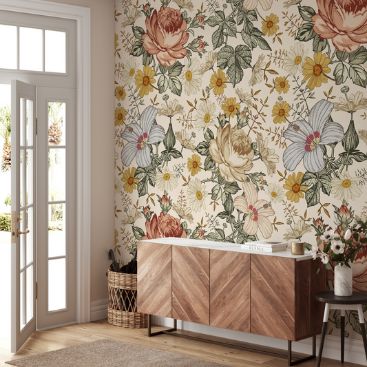 Mia (Cream) Wallpaper - 6 FT H X 15.8 FT W LUXE P&S
