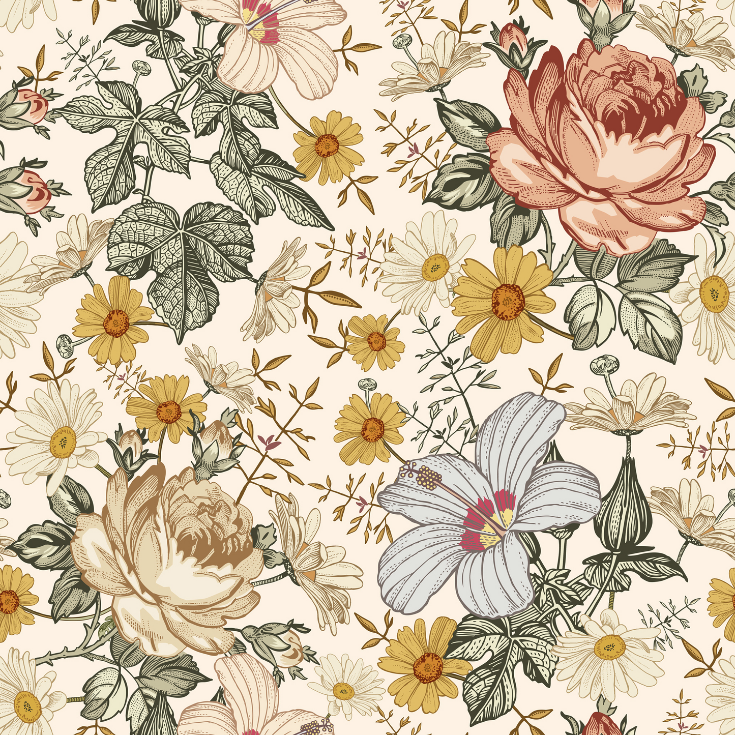 Mia (Cream) Wallpaper - 6 FT H X 15.8 FT W LUXE P&S