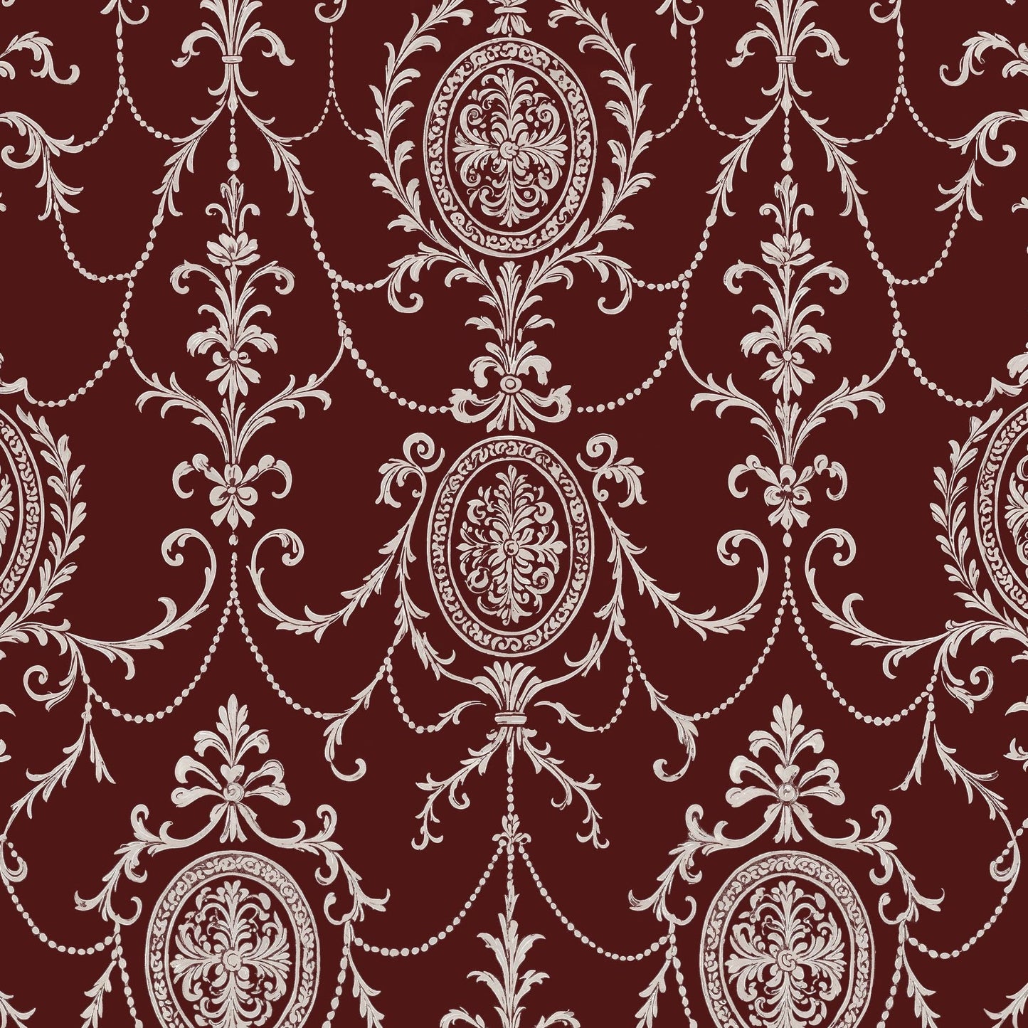 State Room Scroll (Burgundy) Wallpaper
