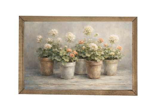 Potted Blooms Framed Art