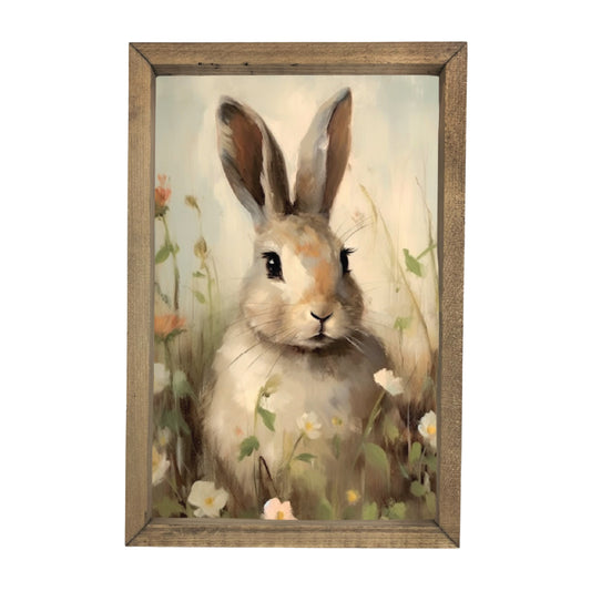 Bunny in Flowers Framed Art