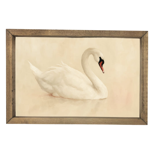 Cream Swan Framed Art