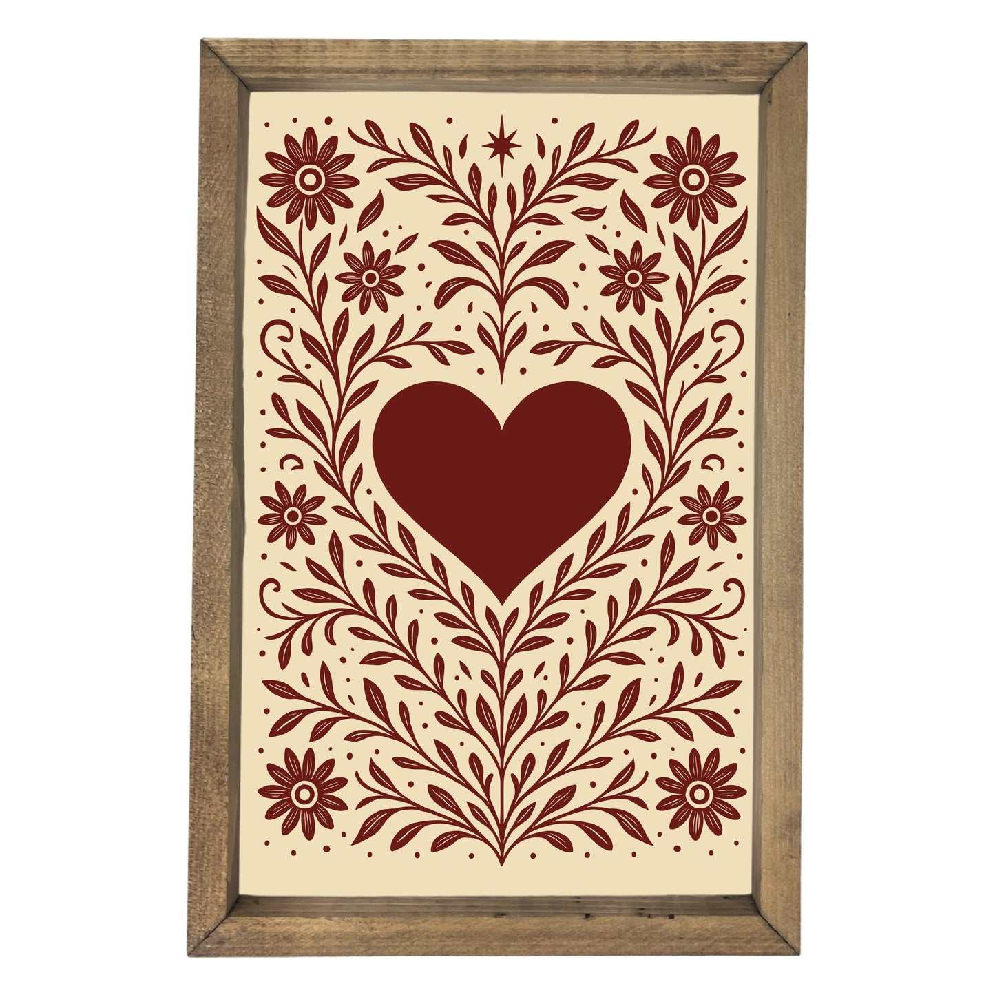 Folk Heart Light Framed Art