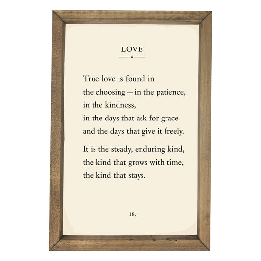 Love Quote Framed Art