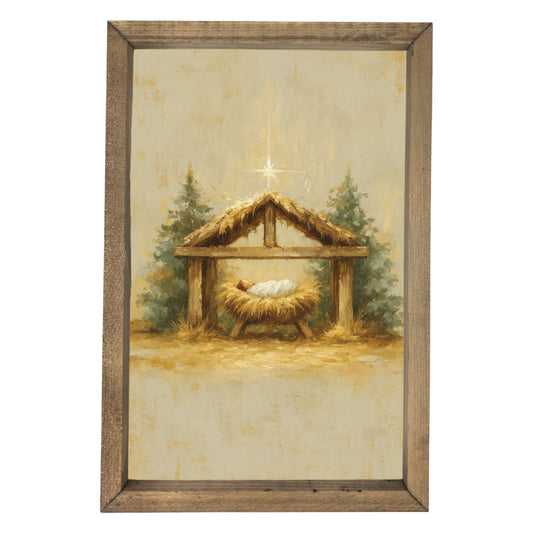 Baby Jesus Nativity Framed Art