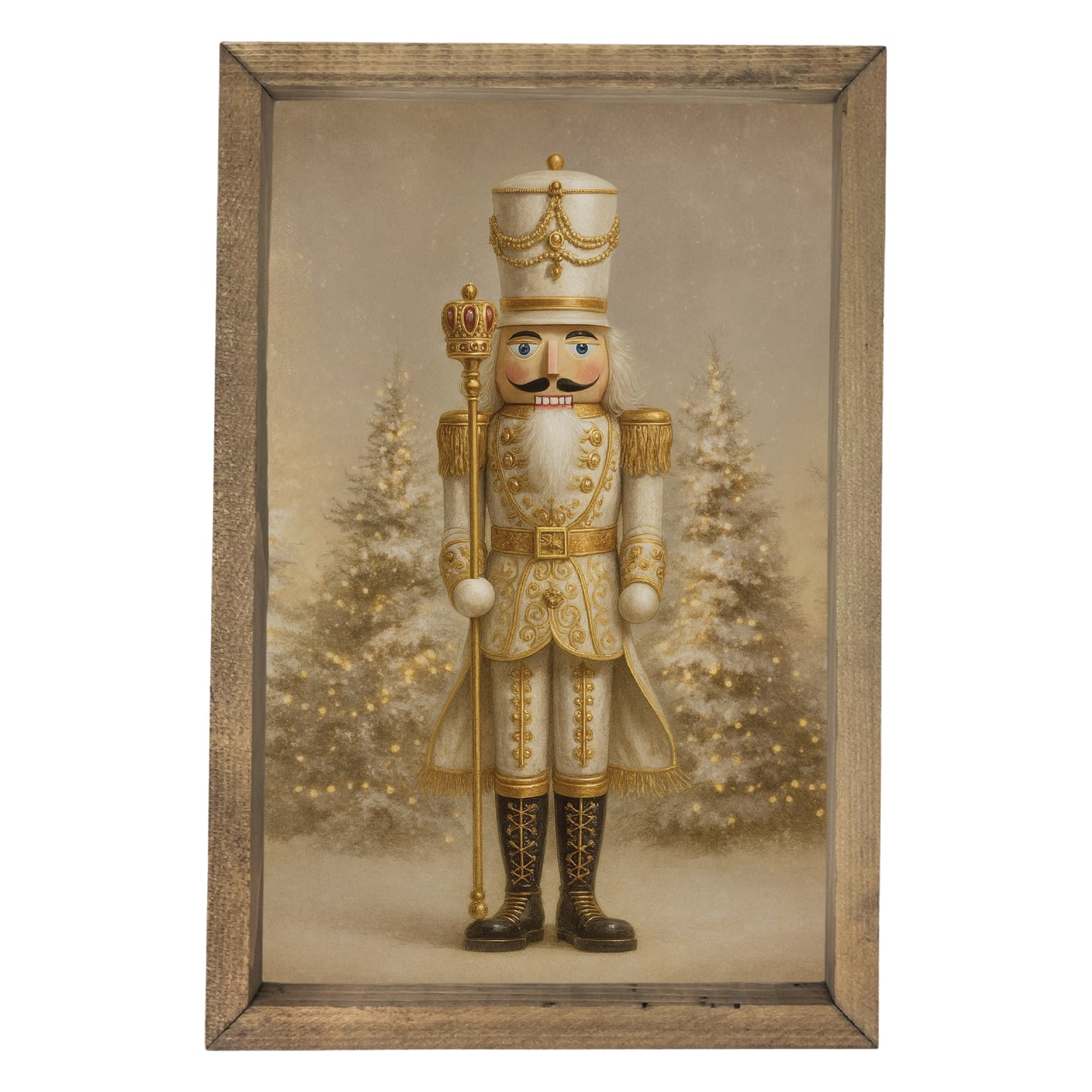 Nutcracker in Snowy Woods Framed Art