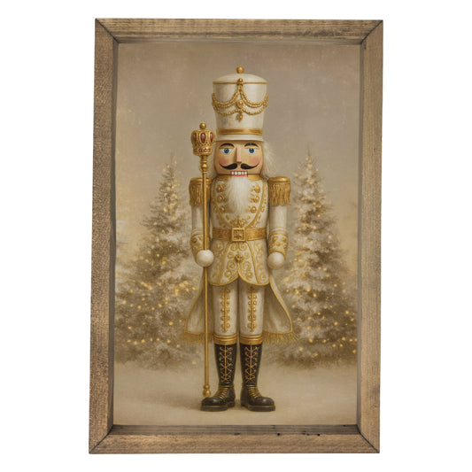 Nutcracker in Snowy Woods Framed Art
