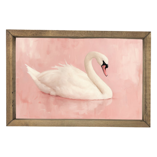 Pink Swan Framed Art