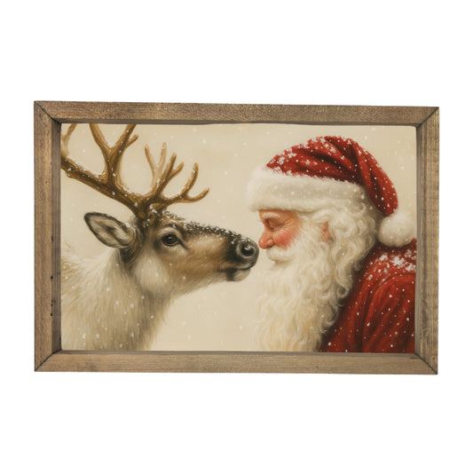 Santa Reindeer Noses Framed Art
